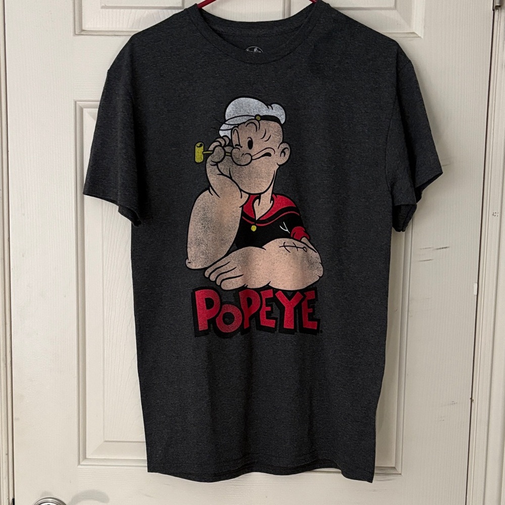 💪🏻 ⚓️💪🏻 Popeye Graphic T-Shirt in Dark Gray 💪🏻 ⚓️💪🏻 NWOT 💪🏻⚓️💪🏻